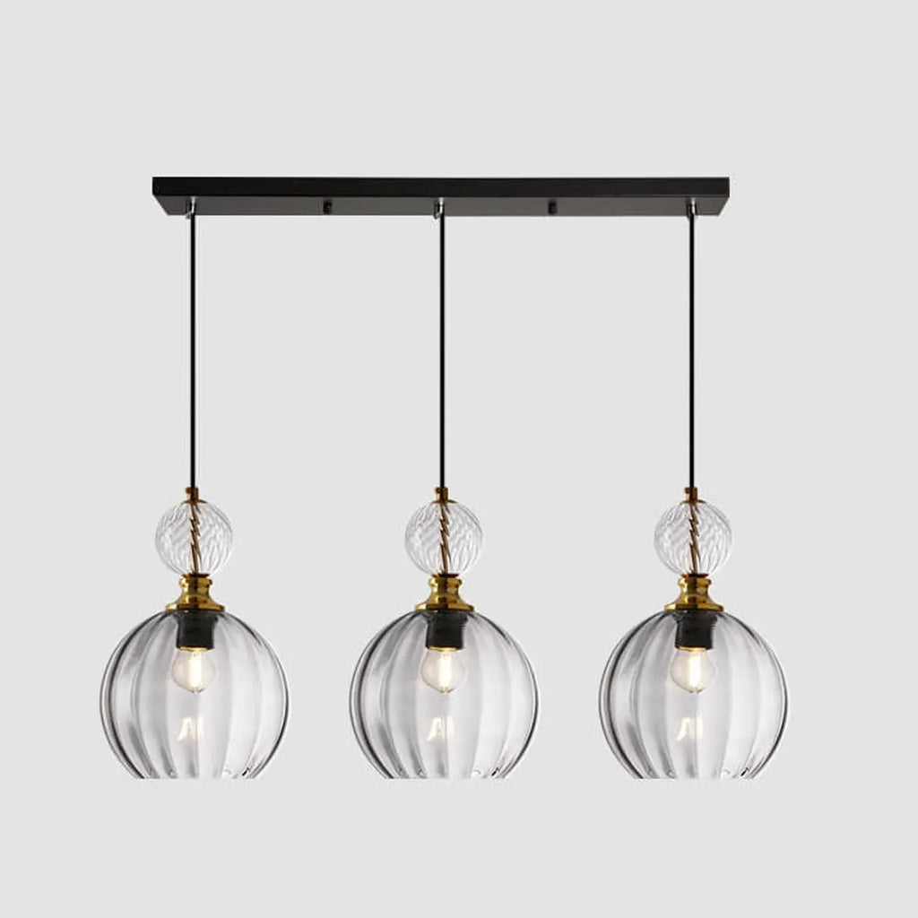 Danish Creative Stripes Glass Round 1/3 Light Chandelier Lumendat