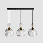 Danish Creative Stripes Glass Round 1/3 Light Chandelier Lumendat