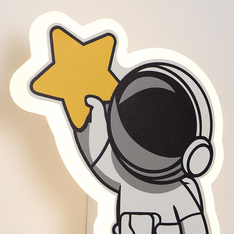 Lumendat Contemporary Creative Acrylic Cartoon Fairy Astronaut Iron LED Kids Wall Sconce Lamp For Bedroom Lumendat
