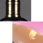 Industrial Simple Dome Round Pot Lid Iron 1-light Pendant Light BulbSquare