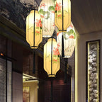 Oriental Antique Handmade Oval Lantern Fabric 1-light Pendant Light Lumendat