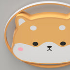 Lumendat Contemporary Creative Round Shiba Inu Kids Acrylic LED Flush Mount Ceiling Light For Bedroom Lumendat