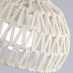 Traditional Japanese Rattan Art Round 1-Light Semi-Flush Mount Ceiling Light For Entryway Lumendat
