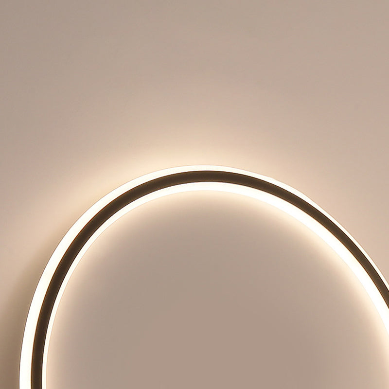 Modern Minimalist Aluminum Geometric Circle Silicone Shade LED Flush Mount Ceiling Light for Living Room