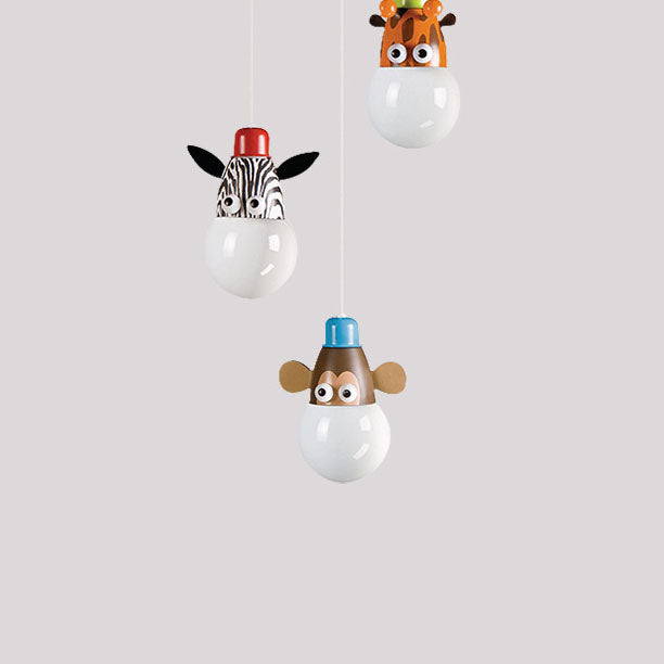 Lumendat Contemporary Creative Acrylic Cartoon Animal Hardware Frame 3-Light Kids Chandelier For Bedroom Lumendat