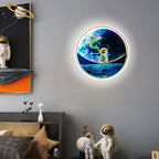 Lumendat Modern Creative Children's Wrought Iron Imitation Moon LED Wall Sconce Lamp Lumendat