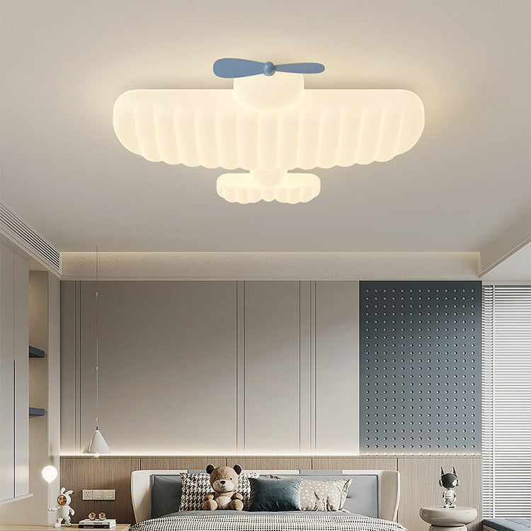 Lumendat Contemporary Creative Kids Airplane Iron PE LED Flush Mount Ceiling Light For Bedroom Lumendat