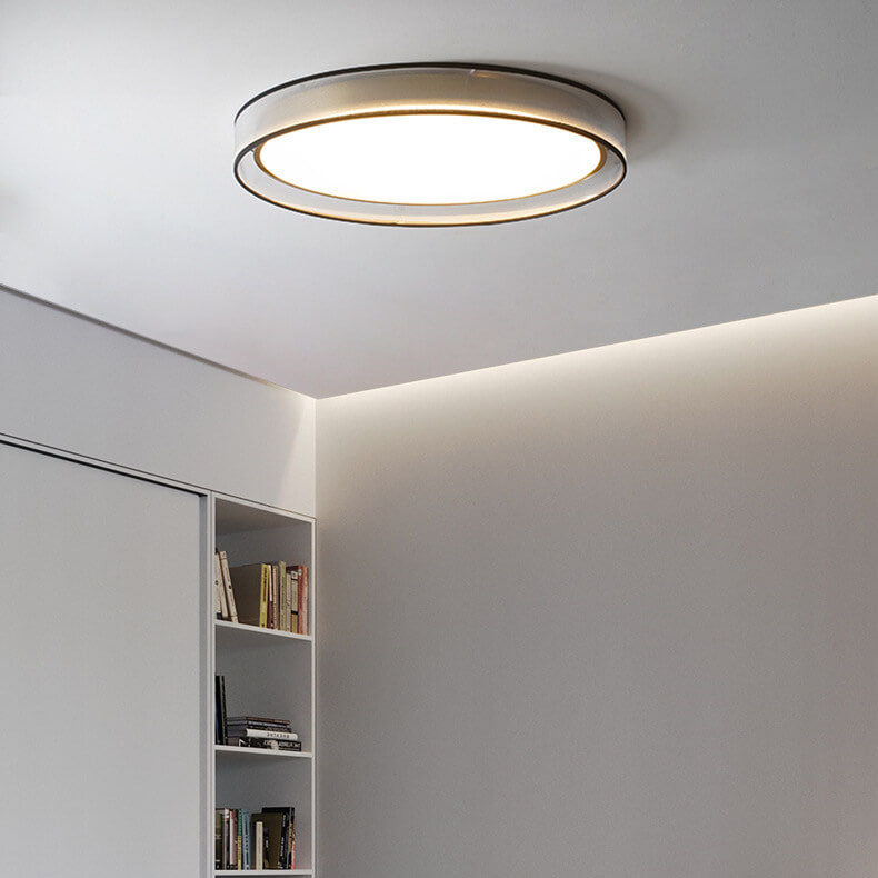 Nordic Luxury Round Fabric Brass Acrylic LED Flush Mount Ceiling Light BulbSquare