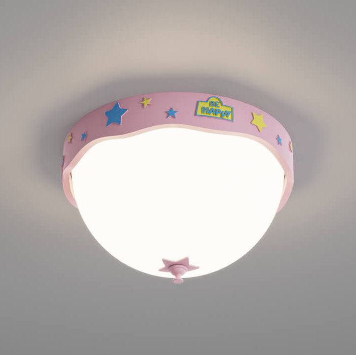 Lumendat Contemporary Creative Acrylic Cartoon Semicircle LED Flush Mount Ceiling Light For Bedroom Lumendat