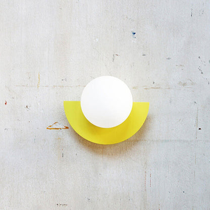 Modern Minimalist Glass Spherical Colorful Semicircle Design 1-Light Wall Sconce Lamp