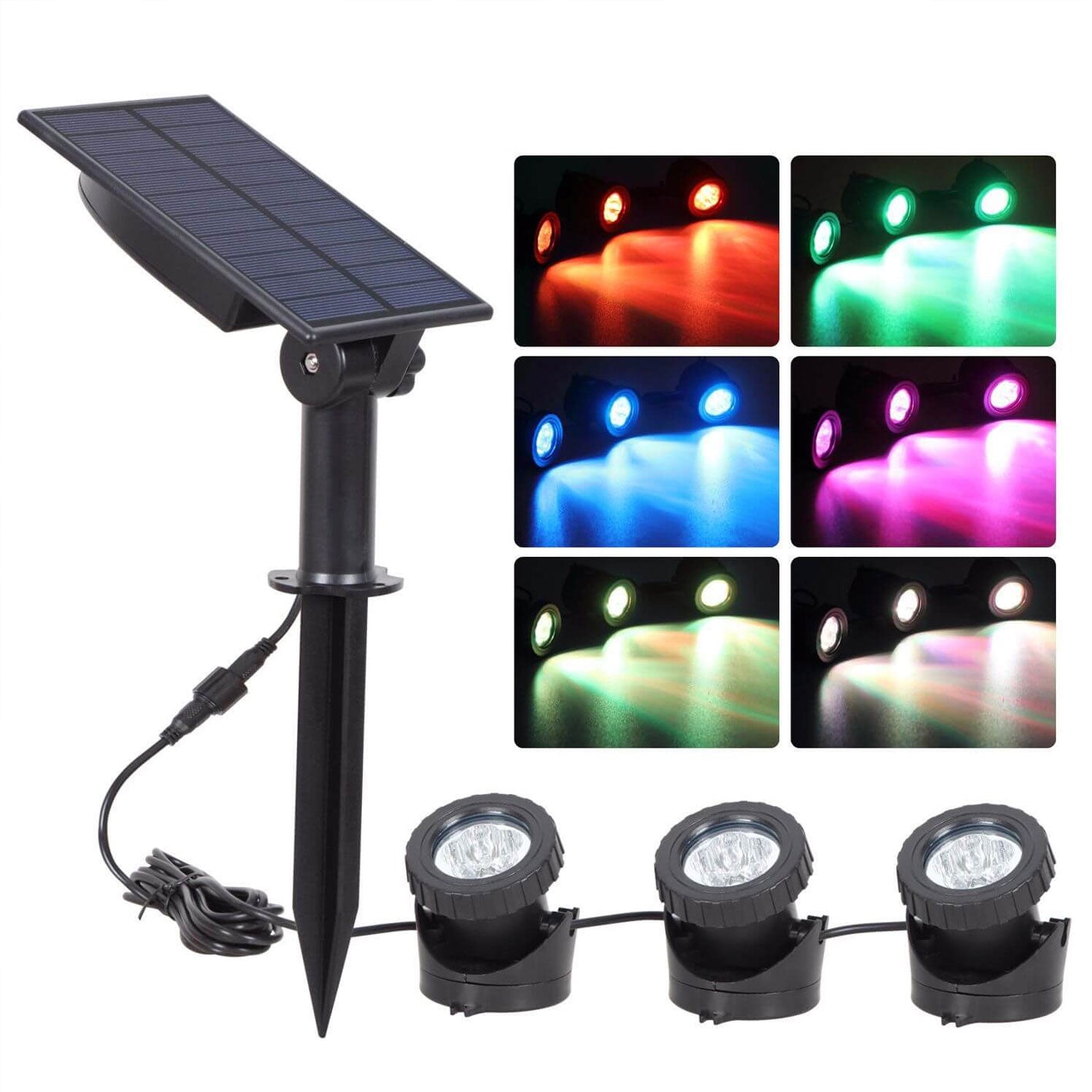 Solar Waterproof RGB Lawn Decoration LED Spotlight Landscape Light Lumendat
