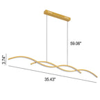 Nordic Minimalist Long Strip Wave Design Island Light LED Chandelier Lumendat