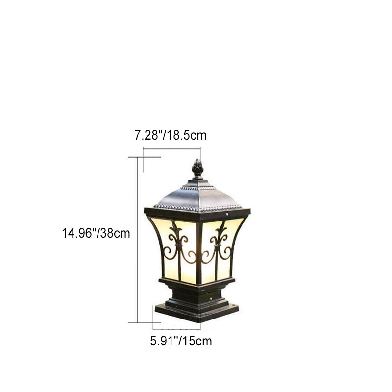 Modern Vintage Waterproof Patio Solar Outdoor Column Head Light Lumendat