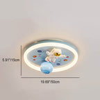 Lumendat Childlike Cartoon Resin Astronaut Round Acrylic LED Flush Mount Ceiling Light Lumendat