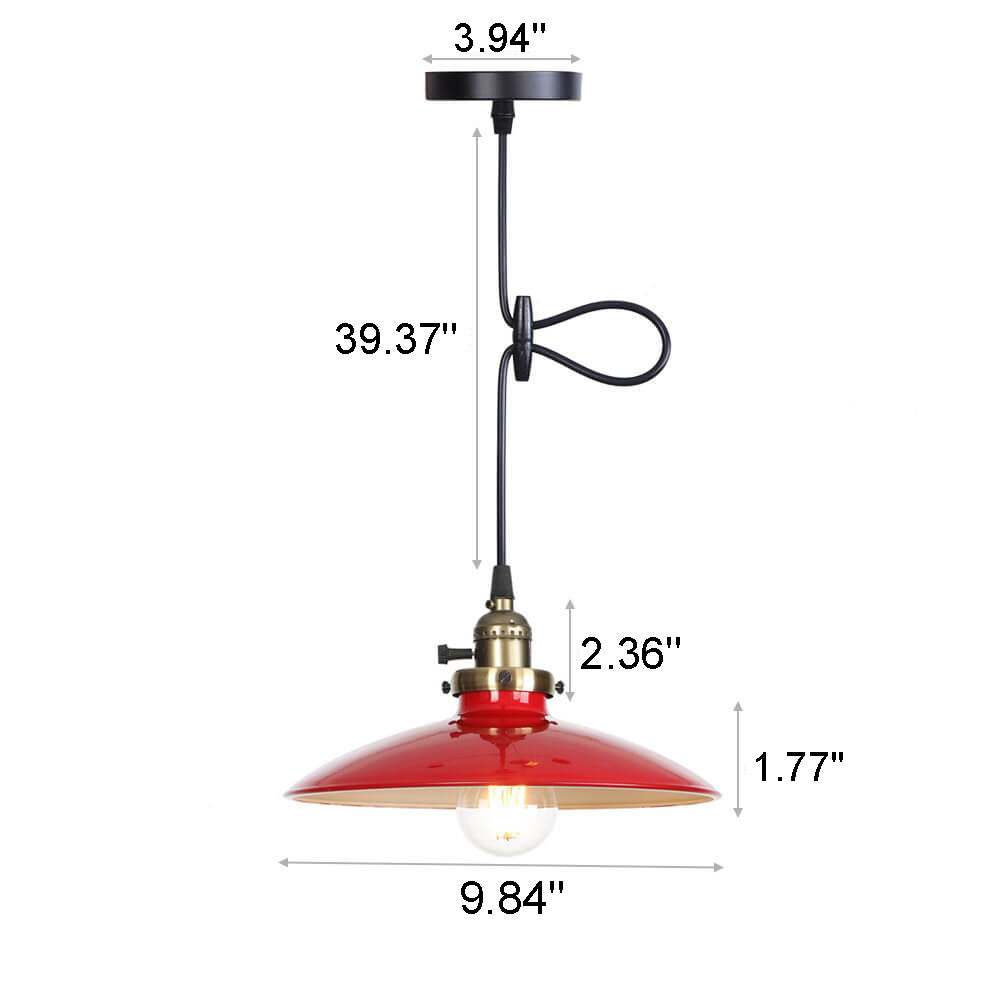 Industrial Iron Multicolor Bowl 1-light Pendant Light BulbSquare