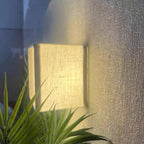 Traditional Japanese Square Fabric Shade LED Wall Sconce Lamp For Living Room