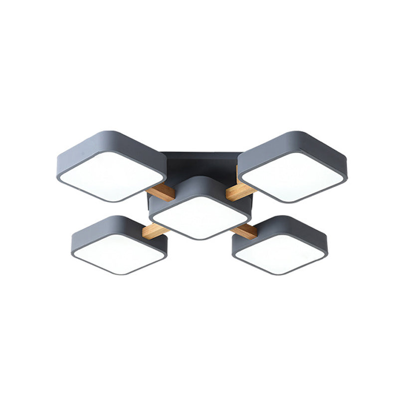 Lumendat Modern Acrylic Small Cube Combination LED Flush Mount Light Lumendat
