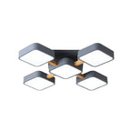 Lumendat Modern Acrylic Small Cube Combination LED Flush Mount Light Lumendat