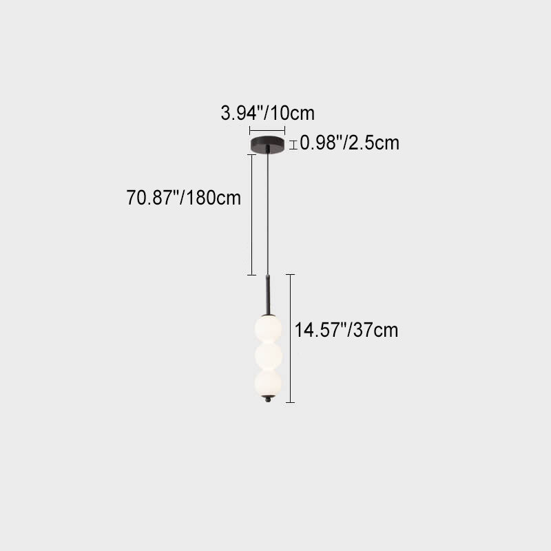 Nordic Creative Brass Spherical Glass Long Strip LED Pendant Light BulbSquare