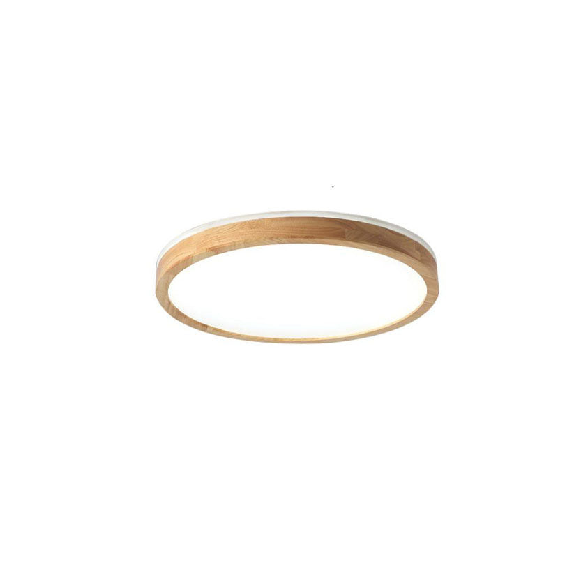 Japanese Minimalist Solid Wood LED Flush Mount Lighting Lumendat