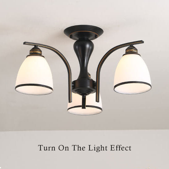 Vintage Bell Shade 3-5 Light Semi-flush Mount Lighting