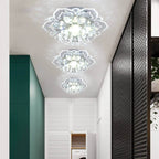 Modern Crystal Flower Shape LED Flush Mount Ceiling Light BulbSquare