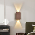 Nordic Minimalist Aluminum Rectangular Flat Panel 2-Light LED Wall Sconce Lamp