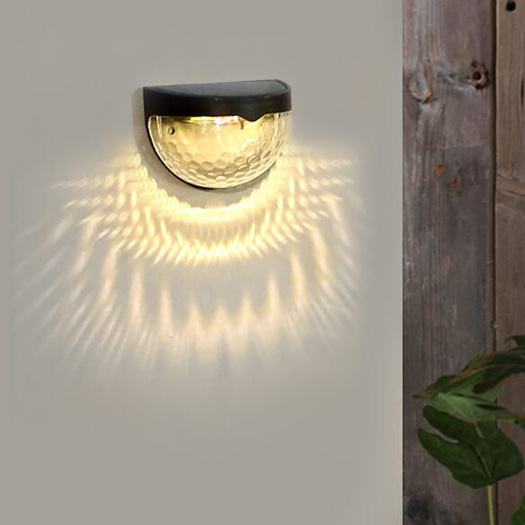 Solar Semi Circle Outdoor Waterproof Light Shadow Fence Wall Sconce Lamp Lumendat