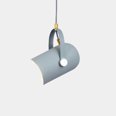 Macaron Metal Cylinder Spotlight 1-light Adjustable Handle Pendant Light BulbSquare