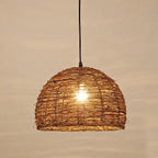 Retro Rattan Weaving Dome 1-light Pendant Light Lumendat