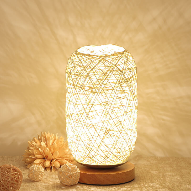 Creative Twine Rattan Ball LED Dimmable Decorative Night Light Table Lamp Lumendat