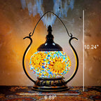 Moroccan Stained Glass Round Pot USB Rechargeable LED Portable Table Lamp Lumendat