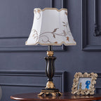 Round Fabric Resin Base Classical 1-Light Table Lamp Lumendat