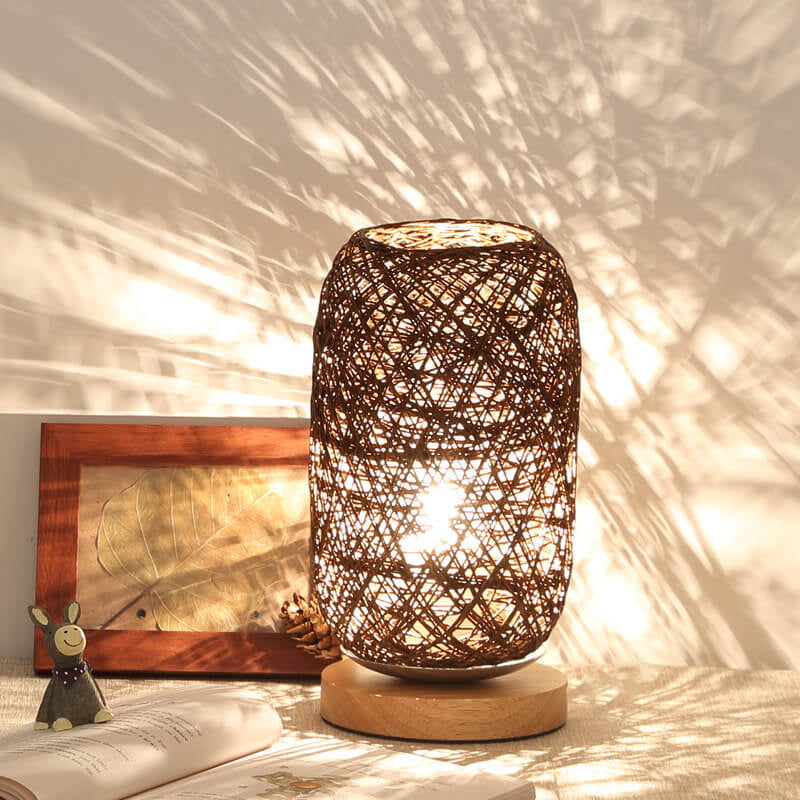 Creative Twine Rattan Ball LED Dimmable Decorative Night Light Table Lamp Lumendat