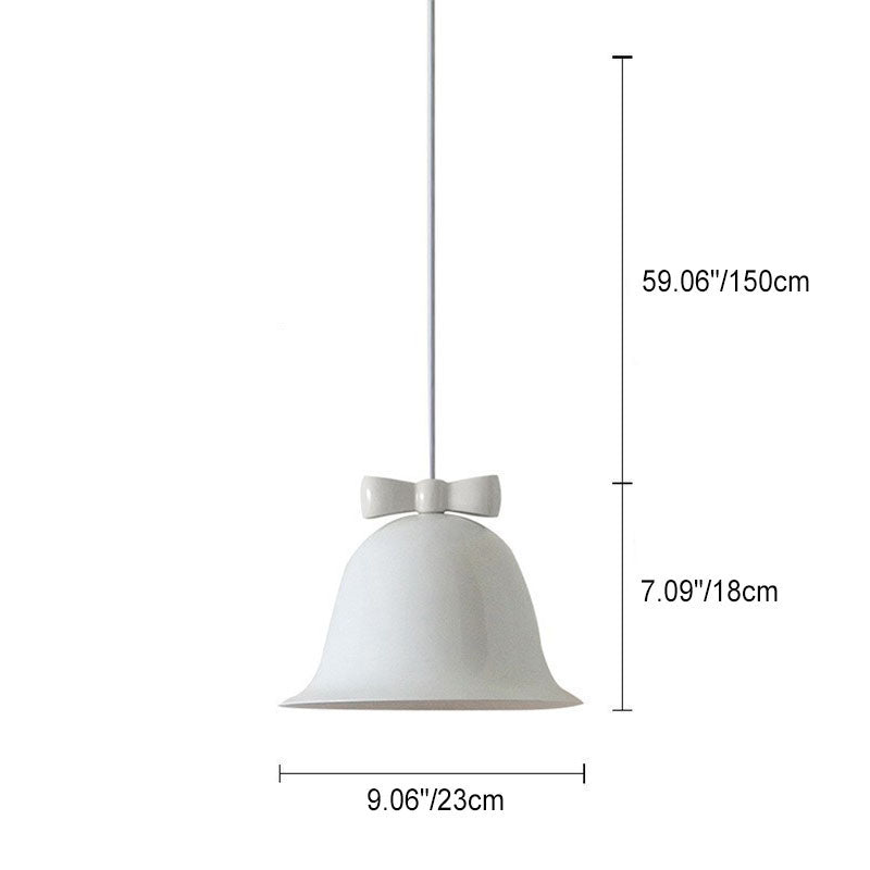 Contemporary Scandinavian Iron Bowknot Bell 1-light Pendant Light for Living Room