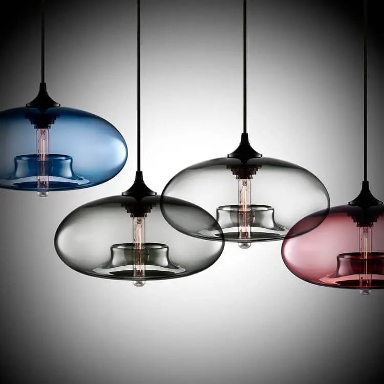 Creative Colored Glass Oval 1-light Pendant Light Lumendat