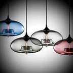 Creative Colored Glass Oval 1-light Pendant Light Lumendat