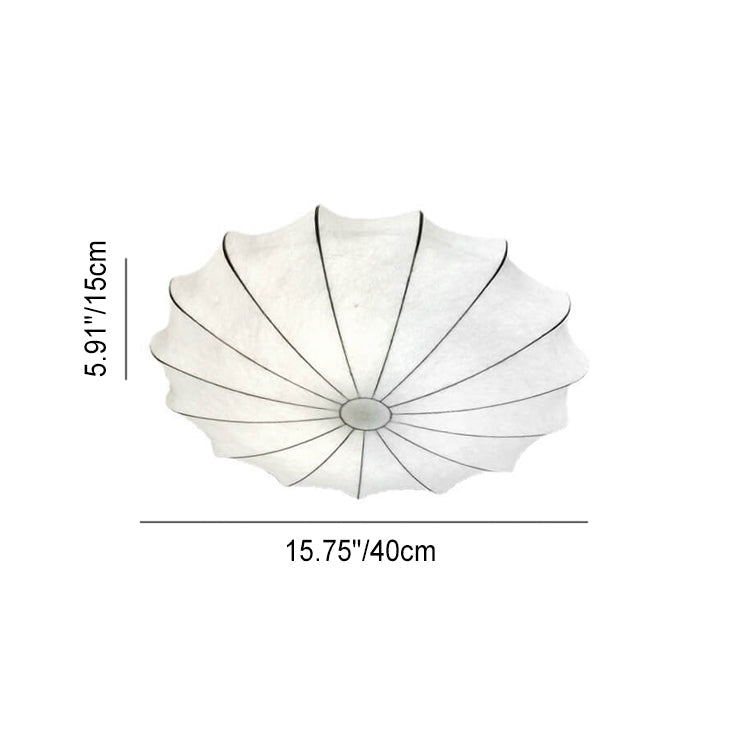 Nordic Minimalist White Beige Round Faux Silk 1/3/5-Light Flush Mount Light Lumendat