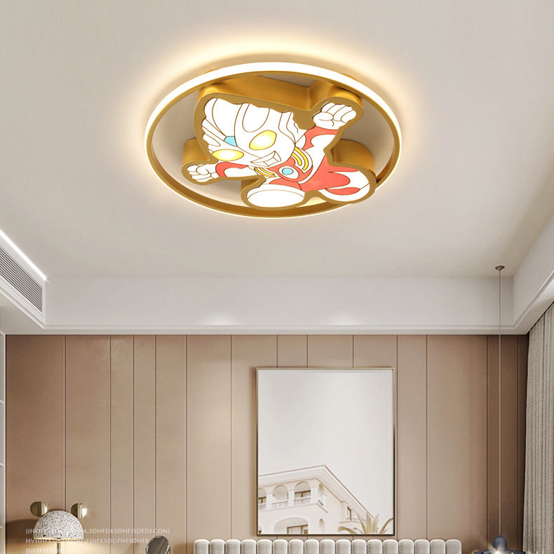Lumendat Creative Cartoon Ultraman Round LED Flush Mount Ceiling Light Lumendat