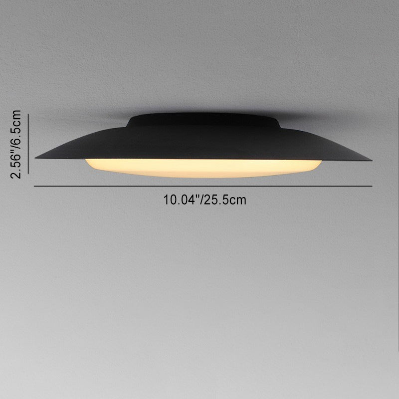 Contemporary Scandinavian Round Aluminum Acrylic Copper LED Semi-Flush Mount Ceiling Light For Living Room