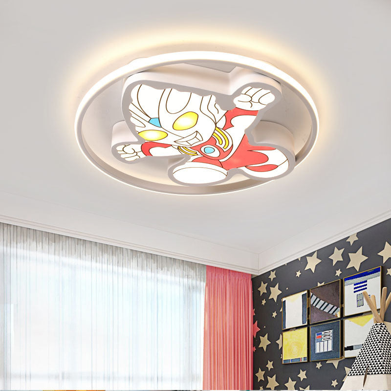 Lumendat Creative Cartoon Ultraman Round LED Flush Mount Ceiling Light Lumendat
