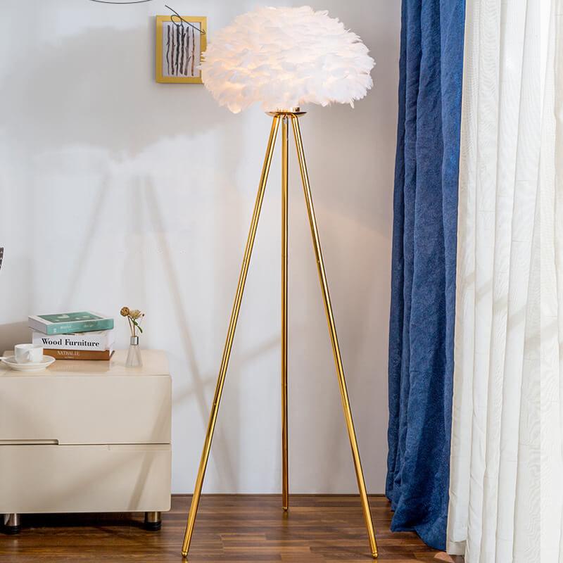 Modern Feather 1-Light Globe Standing Floor Lamp Lumendat
