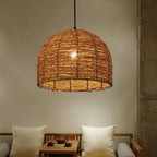 Retro Rattan Weaving Dome 1-light Pendant Light Lumendat