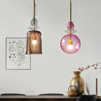 Nordic Colorful Candy Cane Glass 1-light LED Pendant Light BulbSquare