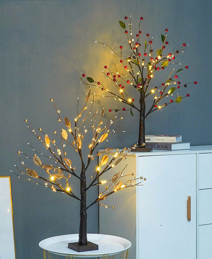 Red Fruits Pine Tree Light Small LED Battery Decoration Table Lamp Lumendat