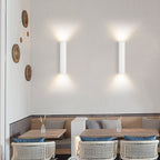 Simple Aluminum Cylindrical 2-Light Wall Sconce Lamp