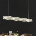 Modern Minimalist Linear Crystal LED Chandelier modern luxury lighting fixture
