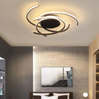 Minimalist Creative Circle Strip Aluminum Semi-flush Mount Ceiling Light