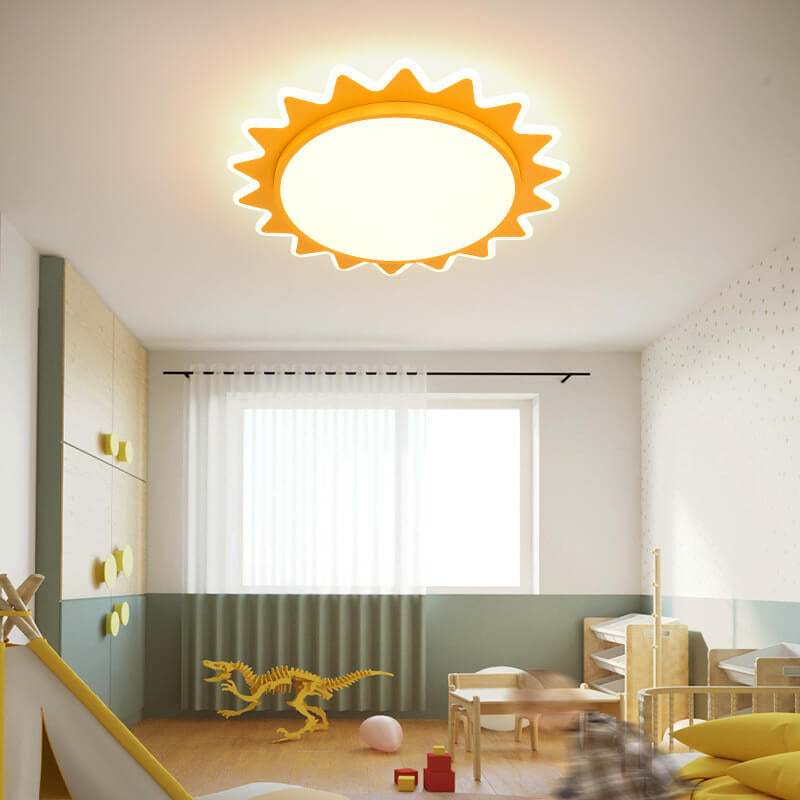 Creative Cartoon Sun Shaped LED Flush Mount Ceiling Light Lumendat