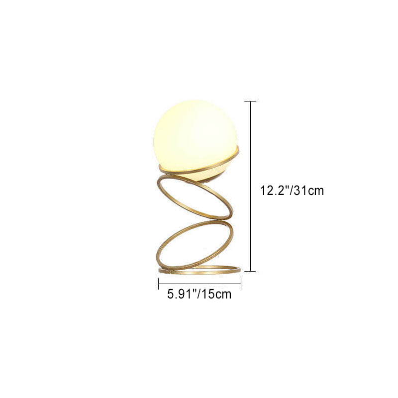 Modern Creative Spiral Circle Base Glass Ball 1-Light Table Lamp Lumendat